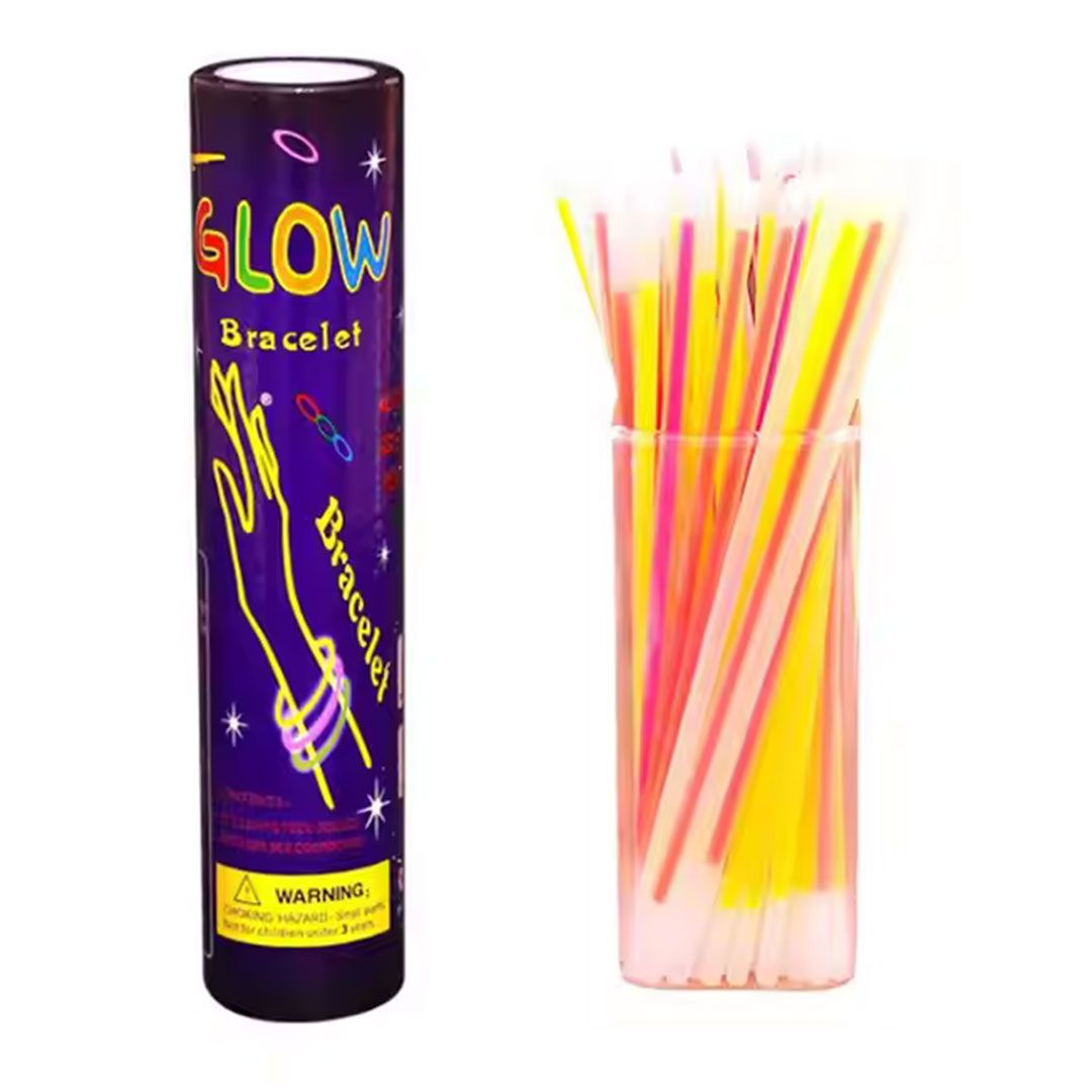 100-Piece Glow Stick Party Pack with Connectors – Waterproof Neon Fun