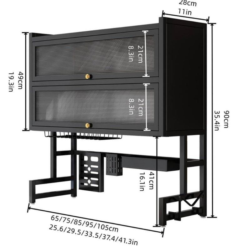 MHome 2-Tier Carbon Steel Over-Sink Kitchen Organizer