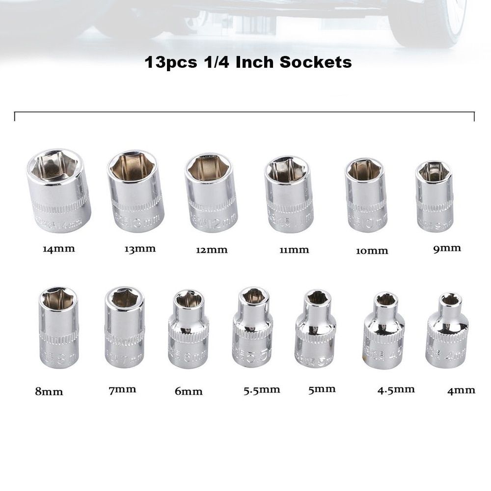 46-Piece 1/4" Drive Socket & Bit Set – Complete Hand Tool Kit