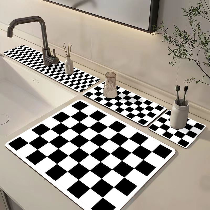 4PC Absorbent Sink Drying Mat Set