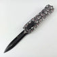 Max Knives Black Skulls Automatic Knife with Front Snap
