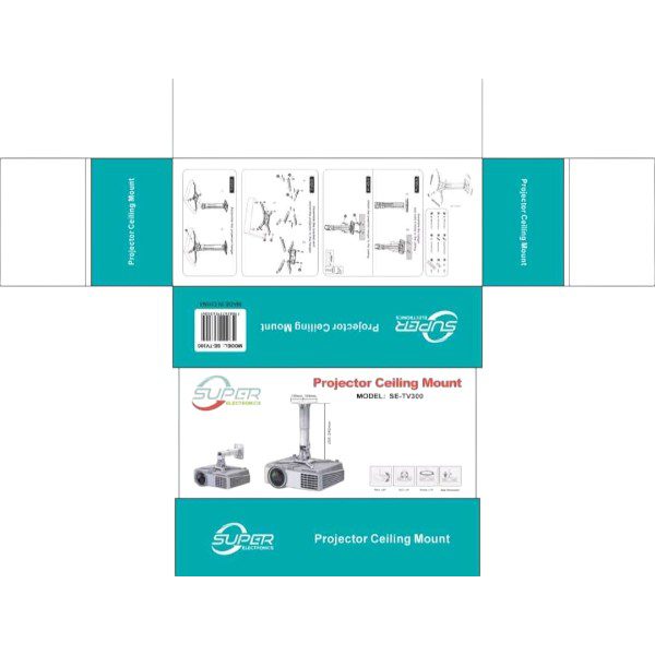 Adjustable Projector Ceiling Mount Bracket 25cm – 32cm