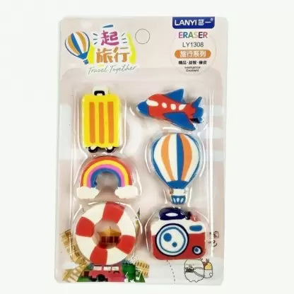 Cartoon Character Erasers Traveling