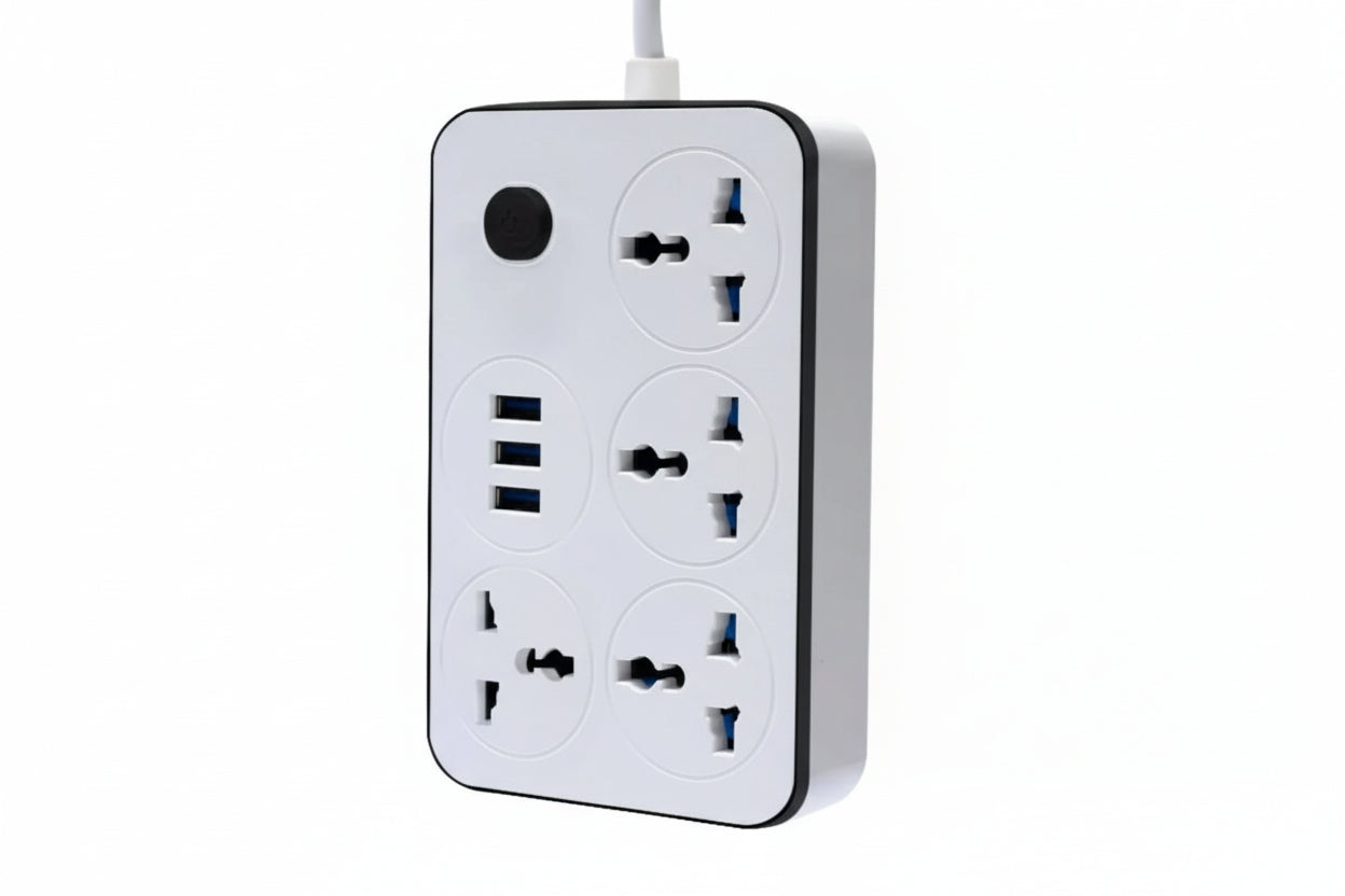 MTech Power Socket Extension with 3 USB Ports – 3000W, 2m Cable