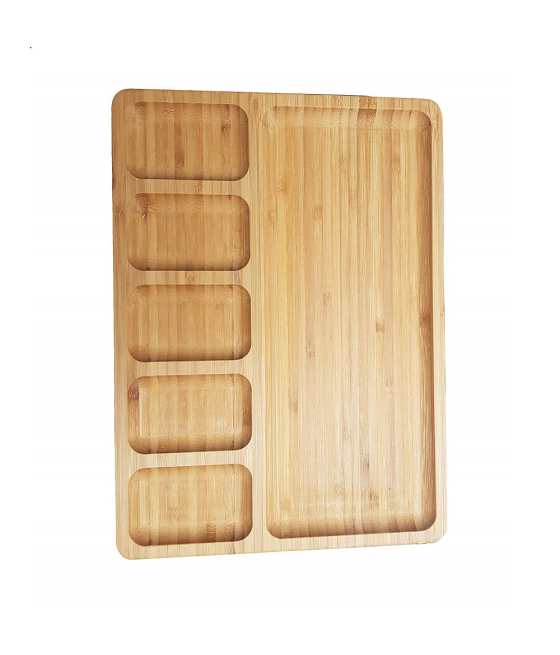 Square breakfast platter with carved pieces