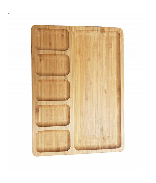 Square breakfast platter with carved pieces