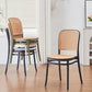 MFurn Classic Stackable Plastic Rattan Dining Chair – Natural Handwoven Cane Seat & Backrest