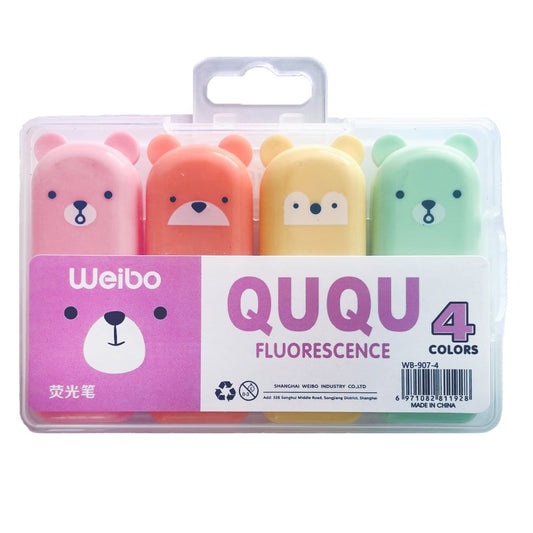 Generic 4-Pack Mini Highlighter Marker Pens – Cute Pastel Colors, Smooth Writing, Portable