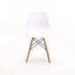 MFurn Modern Eames-Style Dining Chair – White with Wooden Legs