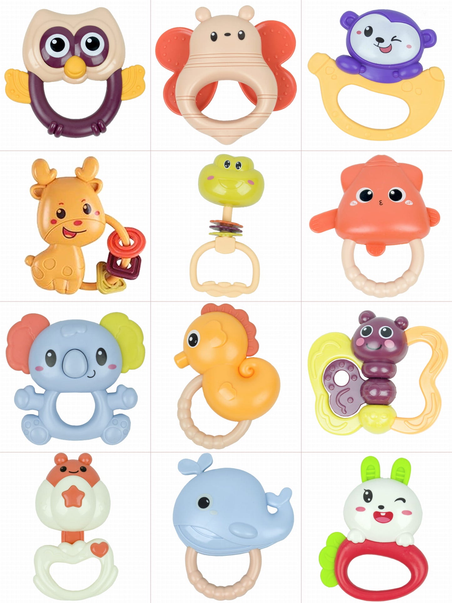 12-Piece Baby Rattles & Teethers Set with Storage Case – Sensory Toys for Newborns (0+ Months)