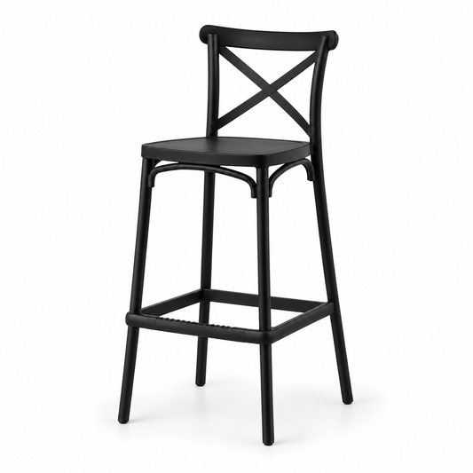 MFurn Resin Cross Back Bar Stool