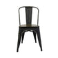 Retro Metal Chair - Metal finish Wood Seat