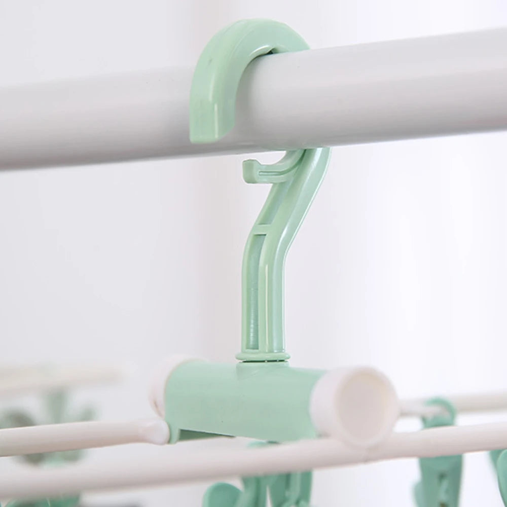 Plastic Foldable Hanger With 12 hanging Pegs-1pc
