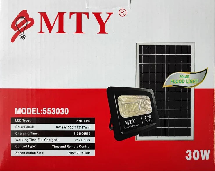 Load Shedding MTY-553030 30Watt Solar LED Outdoor Floodlight