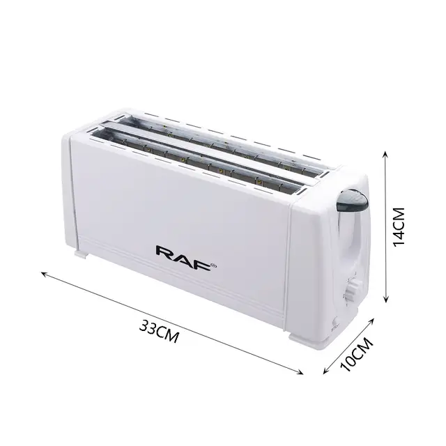 RAF R.265 4-Slice Toaster – Double-Sided Heating, Cool Touch, Slide-Out Crumb Tray, White