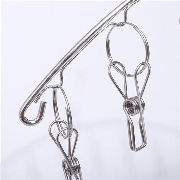 Stainless Steel Drying Hanger With 8Clips-Silver