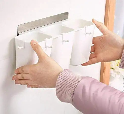 Kitchen Adhesive Wall Mounted Cutlery Holder.