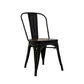 Retro Metal Chair - Metal finish Wood Seat