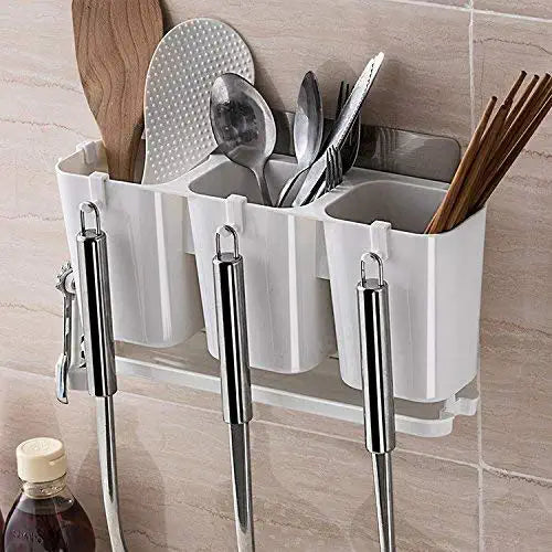 Kitchen Adhesive Wall Mounted Cutlery Holder.