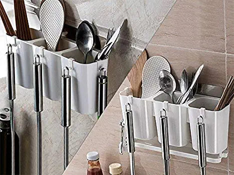 Kitchen Adhesive Wall Mounted Cutlery Holder.