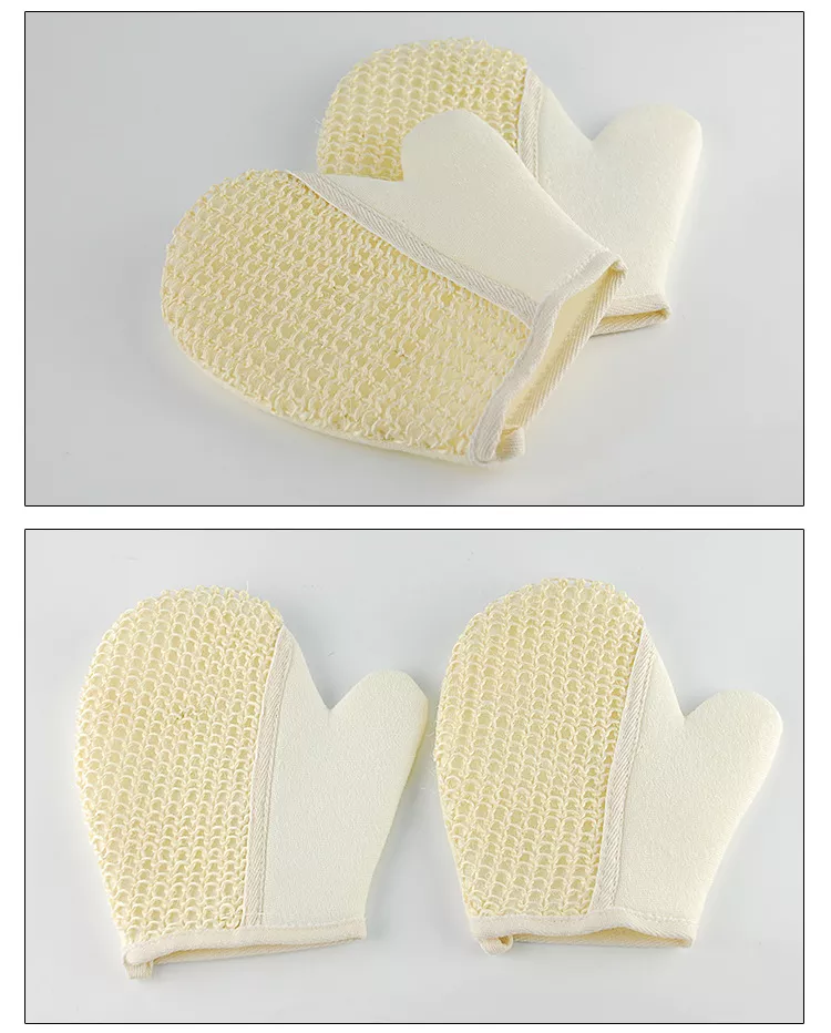 Natural fibre bath glove