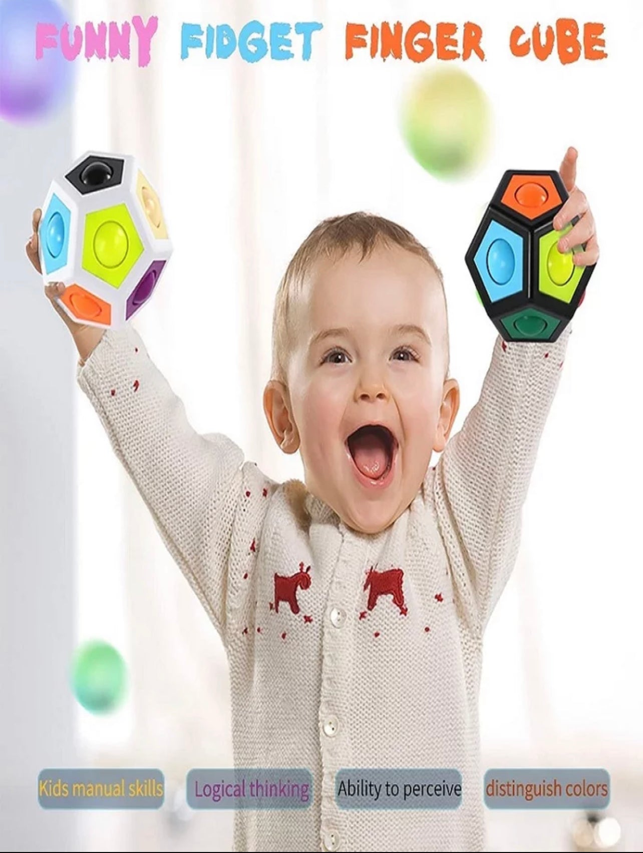 MagicPolygon Cube Rainbow Color Ball Antistress for Children Fidget Cubo Speedcu