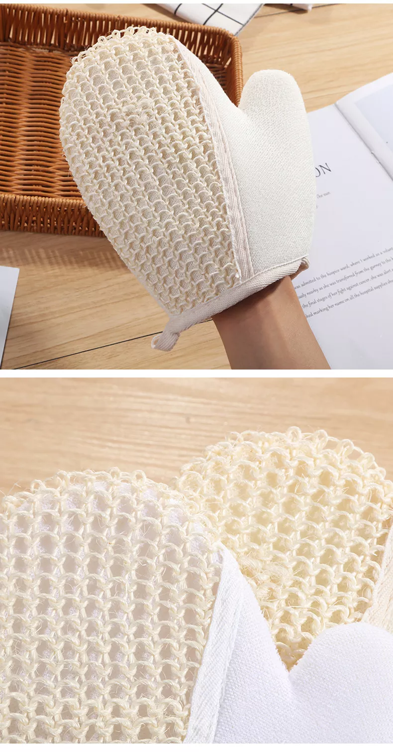 Natural fibre bath glove
