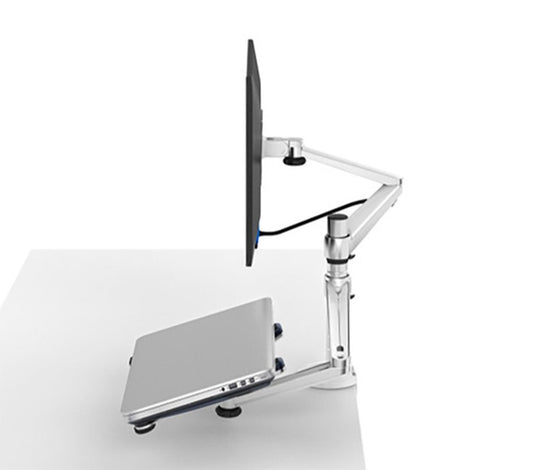 Adjustable Dual Monitor Arm with Laptop/Notebook Holder
