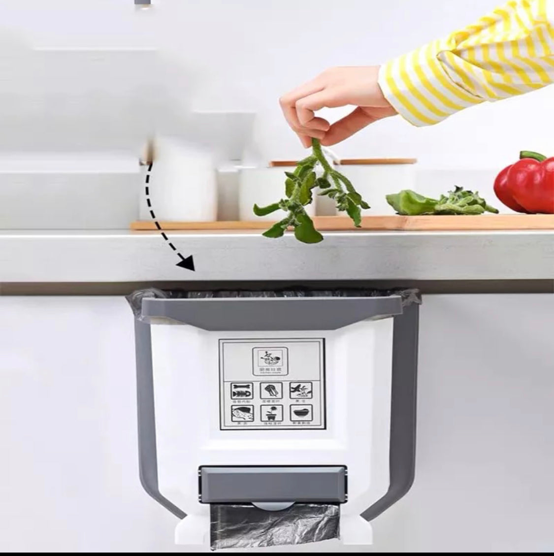 Kitchen And Car Wall Mounted Waste Bin Kitchen Cabinet Door Hanging Trash Bin Fo