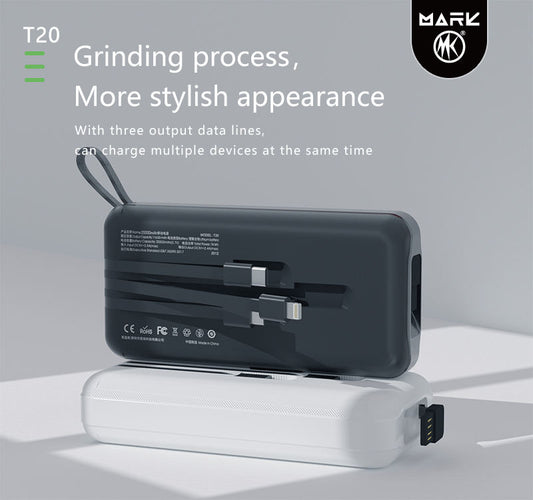 20000mAh Power Bank with Four Types of Cable
