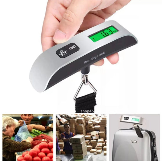 Portable Electronic Luggage Scale with LCD Display, 50kg Capacity – Travel Handheld Weight Scale with Auto Shutoff & Backlit Screen
