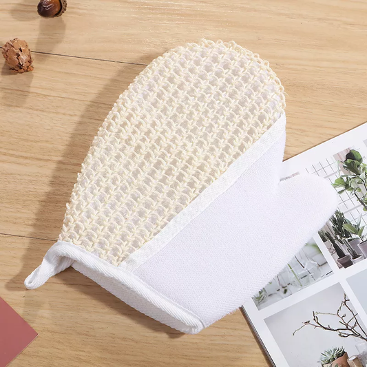 Natural fibre bath glove