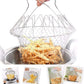 Stainless Steel Foldable Strainer Colander – Multi-Use Cooking Basket for Frying, Boiling, Steaming & Rinsing