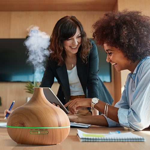 Aromatherapy Essential Oil Diffuser Wood Grain - Remote Control