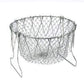 Stainless Steel Foldable Strainer Colander – Multi-Use Cooking Basket for Frying, Boiling, Steaming & Rinsing