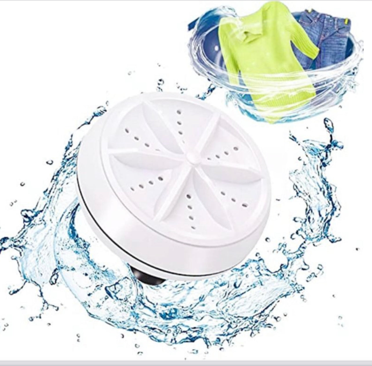 Portable Mini Washing Machine Ultrasonic Turbine Clothes Washer for Travel Home