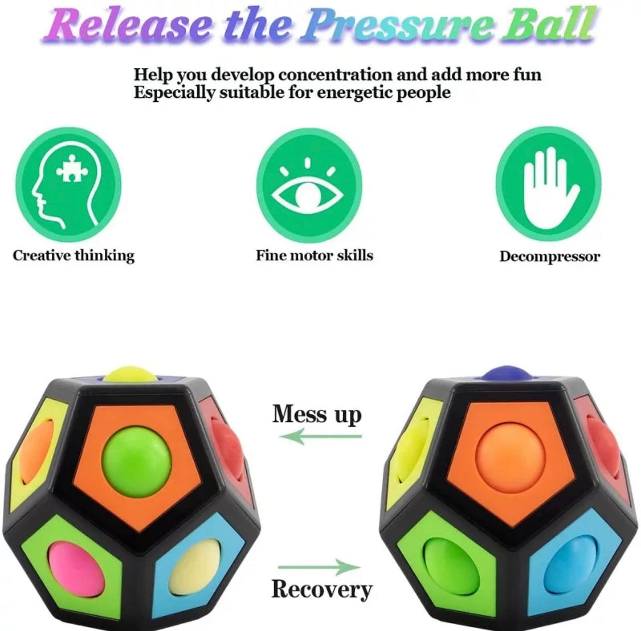 MagicPolygon Cube Rainbow Color Ball Antistress for Children Fidget Cubo Speedcu