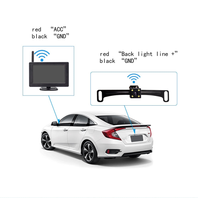 Car 4.3 inch Desktop Rearview Monitor Built-in Wireless Reversing I