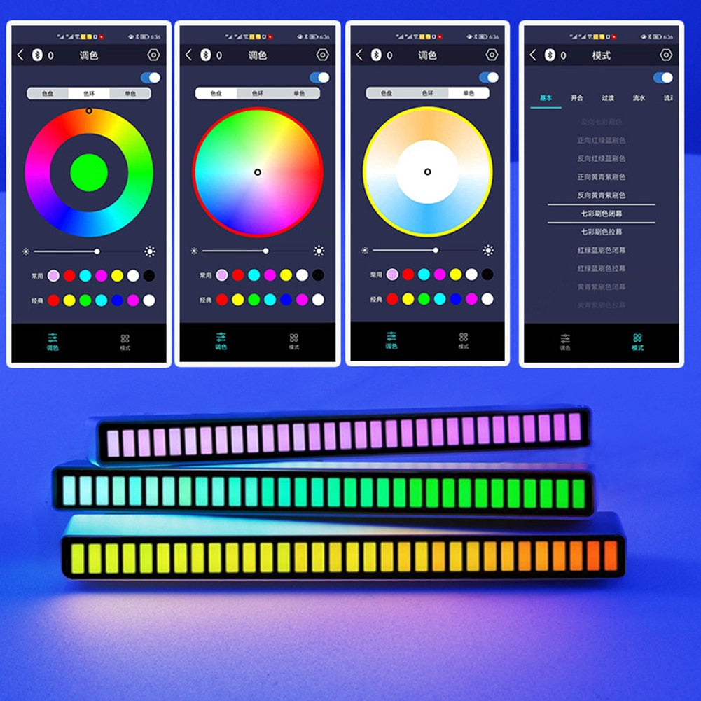 RGB Rechargeable Sound Music Rhythm Light