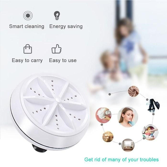 Portable Mini Washing Machine Ultrasonic Turbine Clothes Washer for Travel Home