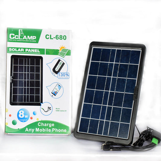 6V 3.8W Portable Solar Panel Charger – Multi-Head USB Cable, IP65 Waterproof, Outdoor Power Supply
