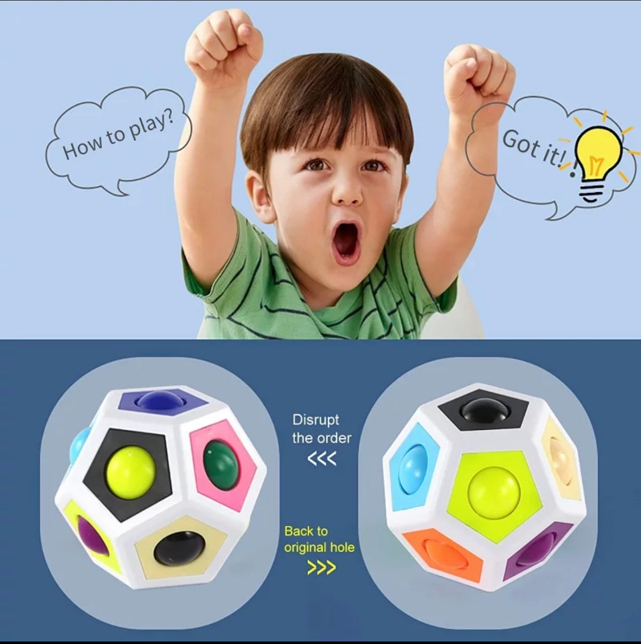 MagicPolygon Cube Rainbow Color Ball Antistress for Children Fidget Cubo Speedcu