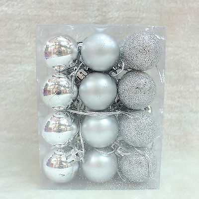 24 Glitter Christmas Baubles