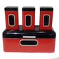 Breadbin Steel Design with 3 Piece Matching Canister Set