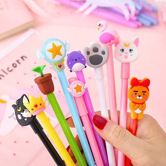 Cartoon Pen Set with Unicorn Pouch 10pc