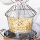Stainless Steel Foldable Strainer Colander – Multi-Use Cooking Basket for Frying, Boiling, Steaming & Rinsing