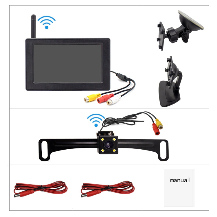 Car 4.3 inch Desktop Rearview Monitor Built-in Wireless Reversing I