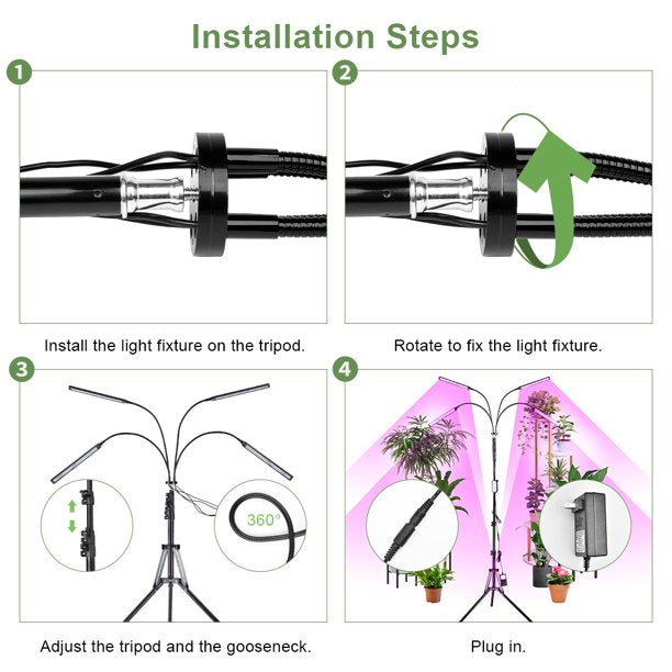 4-Heads Full Spectrum LED Grow Lights