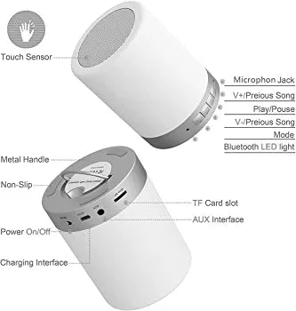 Mini Bluetooth Speaker 6 Lights With Night Light Lamp