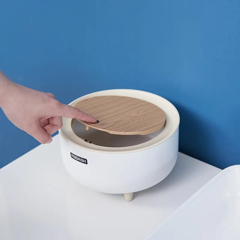 Mini Nordic Style  Push Top Trash Can with Lid